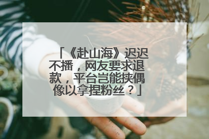 《赴山海》迟迟不播，网友要求退款，平台岂能挟偶像以拿捏粉丝？