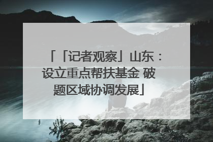 「记者观察」山东：设立重点帮扶基金 破题区域协调发展