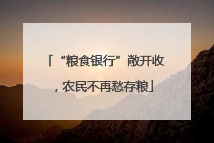 “粮食银行”敞开收，农民不再愁存粮