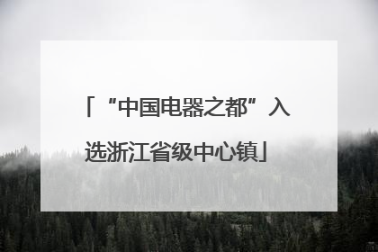 “中国电器之都”入选浙江省级中心镇