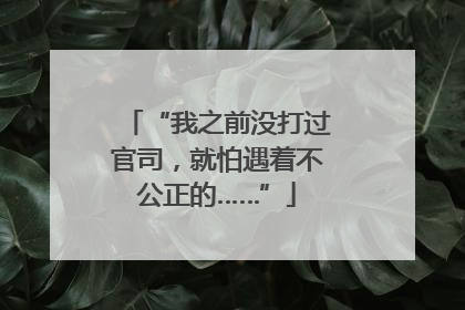 “我之前没打过官司，就怕遇着不公正的……”