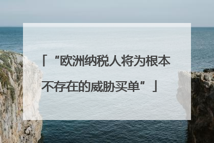 “欧洲纳税人将为根本不存在的威胁买单”