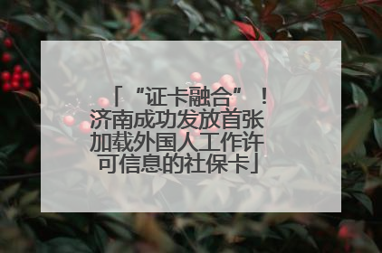 “证卡融合”！济南成功发放首张加载外国人工作许可信息的社保卡