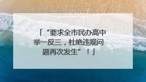 “要求全市民办高中举一反三，杜绝违规问题再次发生”！