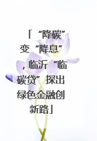 “降碳”变“降息”，临沂“临碳贷”探出绿色金融创新路