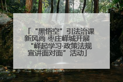“黑悟空”引法治课新风尚 枣庄峄城开展“峄起学习·政策法规宣讲面对面”活动