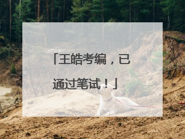 王皓考编，已通过笔试！