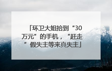 环卫大姐拾到“30万元”的手机，“赶走”假失主等来真失主