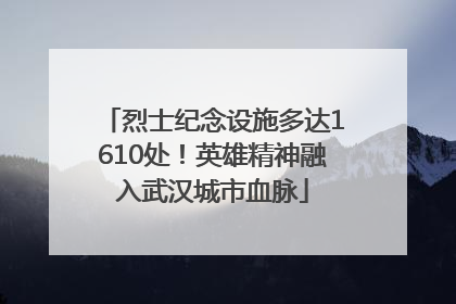 烈士纪念设施多达1610处！英雄精神融入武汉城市血脉