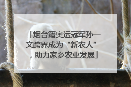 烟台籍奥运冠军孙一文跨界成为“新农人”，助力家乡农业发展