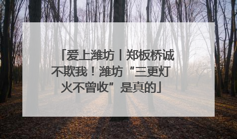 爱上潍坊丨郑板桥诚不欺我！潍坊“三更灯火不曾收”是真的