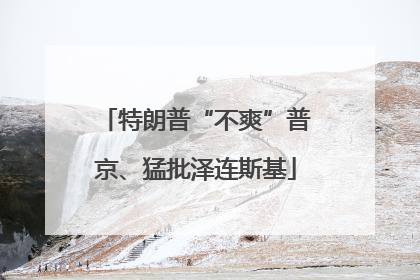 特朗普“不爽”普京、猛批泽连斯基