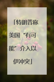特朗普称美国“有可能”介入以伊冲突