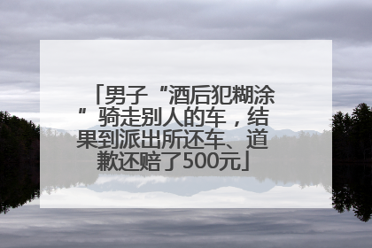 男子“酒后犯糊涂”骑走别人的车，结果到派出所还车、道歉还赔了500元