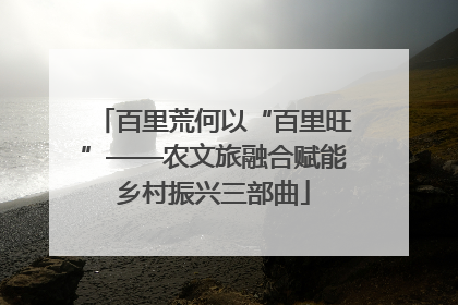 百里荒何以“百里旺”——农文旅融合赋能乡村振兴三部曲