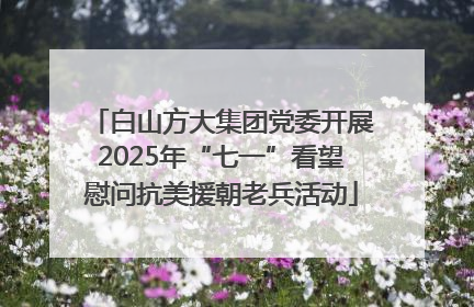白山方大集团党委开展2025年“七一”看望慰问抗美援朝老兵活动