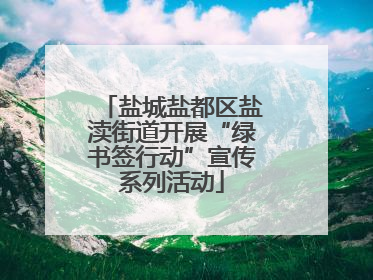 盐城盐都区盐渎街道开展“绿书签行动”宣传系列活动