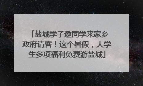 盐城学子邀同学来家乡 政府请客！这个暑假，大学生多项福利免费游盐城