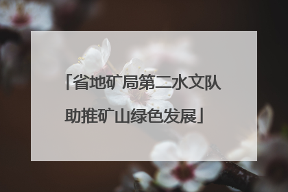 省地矿局第二水文队助推矿山绿色发展
