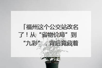 福州这个公交站改名了！从“省物价局”到“九彩”，背后竟藏着这么多故事！