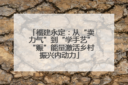 福建永定：从“卖力气”到“学手艺”“赈”能量激活乡村振兴内动力