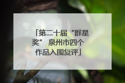 第二十届“群星奖” 泉州市四个作品入围复评