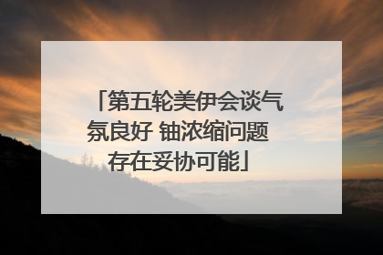 第五轮美伊会谈气氛良好 铀浓缩问题存在妥协可能