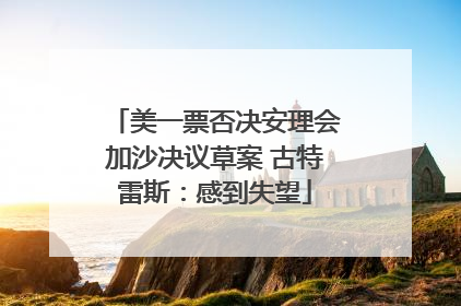 美一票否决安理会加沙决议草案 古特雷斯：感到失望