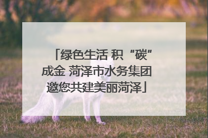 绿色生活 积“碳”成金 菏泽市水务集团邀您共建美丽菏泽