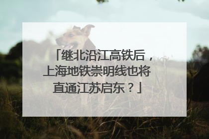 继北沿江高铁后，上海地铁崇明线也将直通江苏启东？