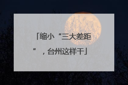 缩小“三大差距”，台州这样干