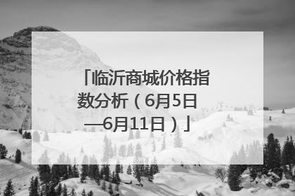 临沂商城价格指数分析（6月5日—6月11日）