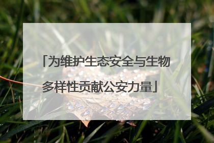 为维护生态安全与生物多样性贡献公安力量