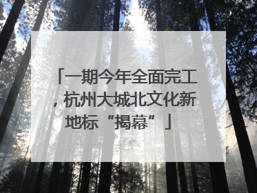 一期今年全面完工，杭州大城北文化新地标“揭幕”