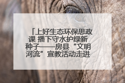 上好生态环保思政课 播下守水护绿新种子——房县“文明河流”宣教活动走进八一希望小学