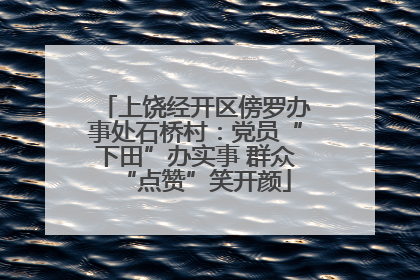 上饶经开区傍罗办事处石桥村：党员“下田”办实事 群众“点赞”笑开颜