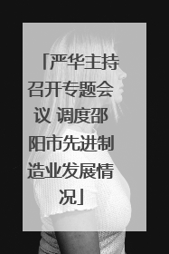 严华主持召开专题会议 调度邵阳市先进制造业发展情况
