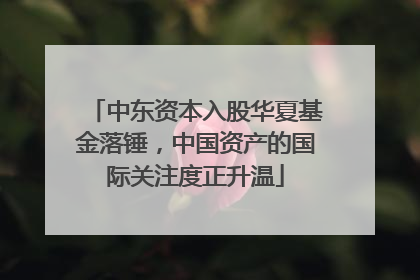 中东资本入股华夏基金落锤，中国资产的国际关注度正升温