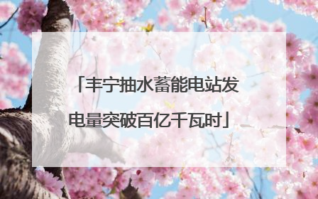 丰宁抽水蓄能电站发电量突破百亿千瓦时