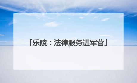 乐陵：法律服务进军营