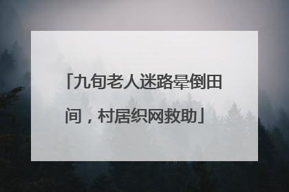 九旬老人迷路晕倒田间，村居织网救助
