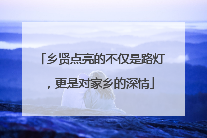 乡贤点亮的不仅是路灯，更是对家乡的深情