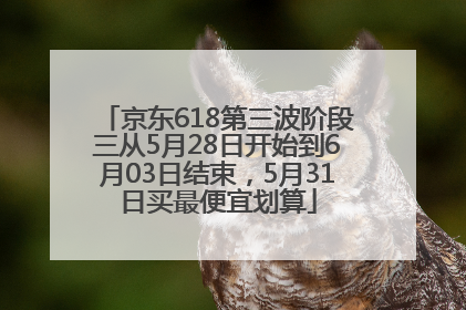 京东618第三波阶段三从5月28日开始到6月03日结束，5月31日买最便宜划算