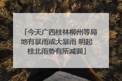 今天广西桂林柳州等局地有暴雨或大暴雨 明起桂北雨势有所减弱