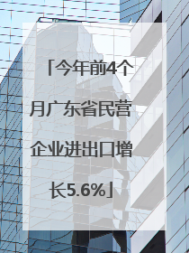 今年前4个月广东省民营企业进出口增长5.6%