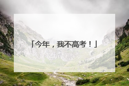 今年，我不高考！