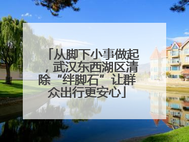 从脚下小事做起，武汉东西湖区清除“绊脚石”让群众出行更安心