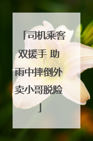 司机乘客双援手 助雨中摔倒外卖小哥脱险