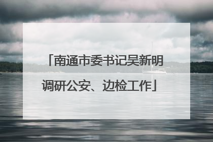 南通市委书记吴新明调研公安、边检工作