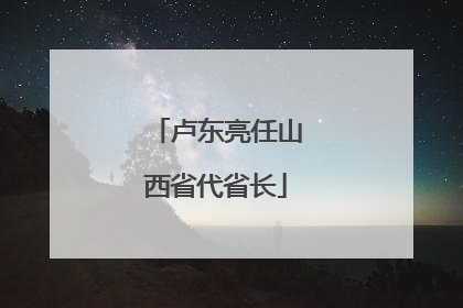 卢东亮任山西省代省长